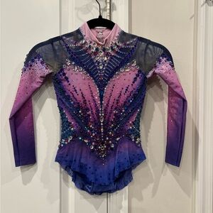 Purple and Pink Rhinestone Leotard